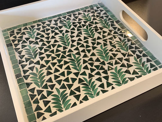 アジアン雑貨 モザイク ガラストレイ