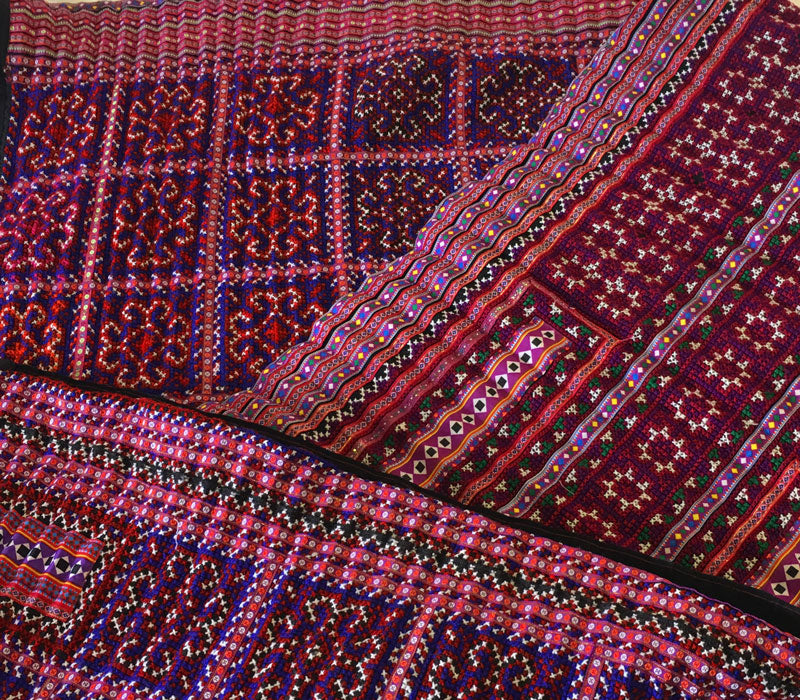 タイ 山岳民族 モン族 刺繍 フリークロス 大判 ハンドメイド インテリア布 1709-2