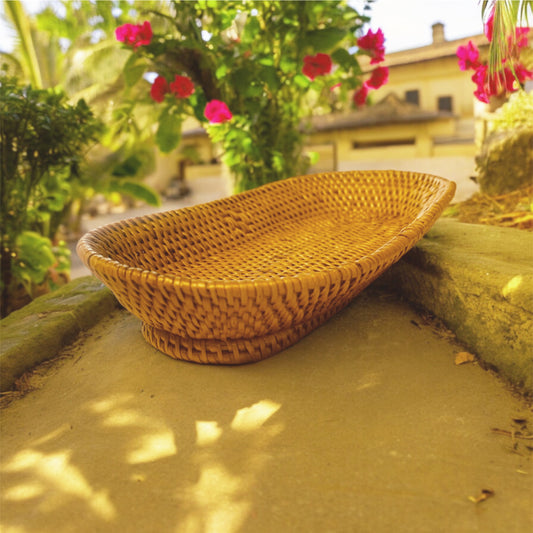 アジアン雑貨 アタ収納 オーバル トレイ 2405-4