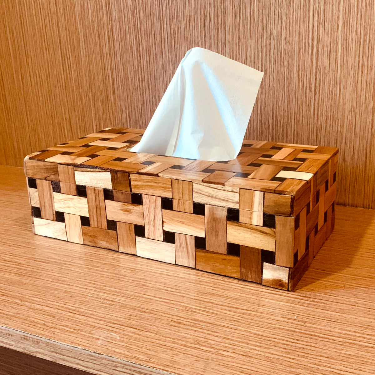 アジアン雑貨 天然木ティッシュボックス
