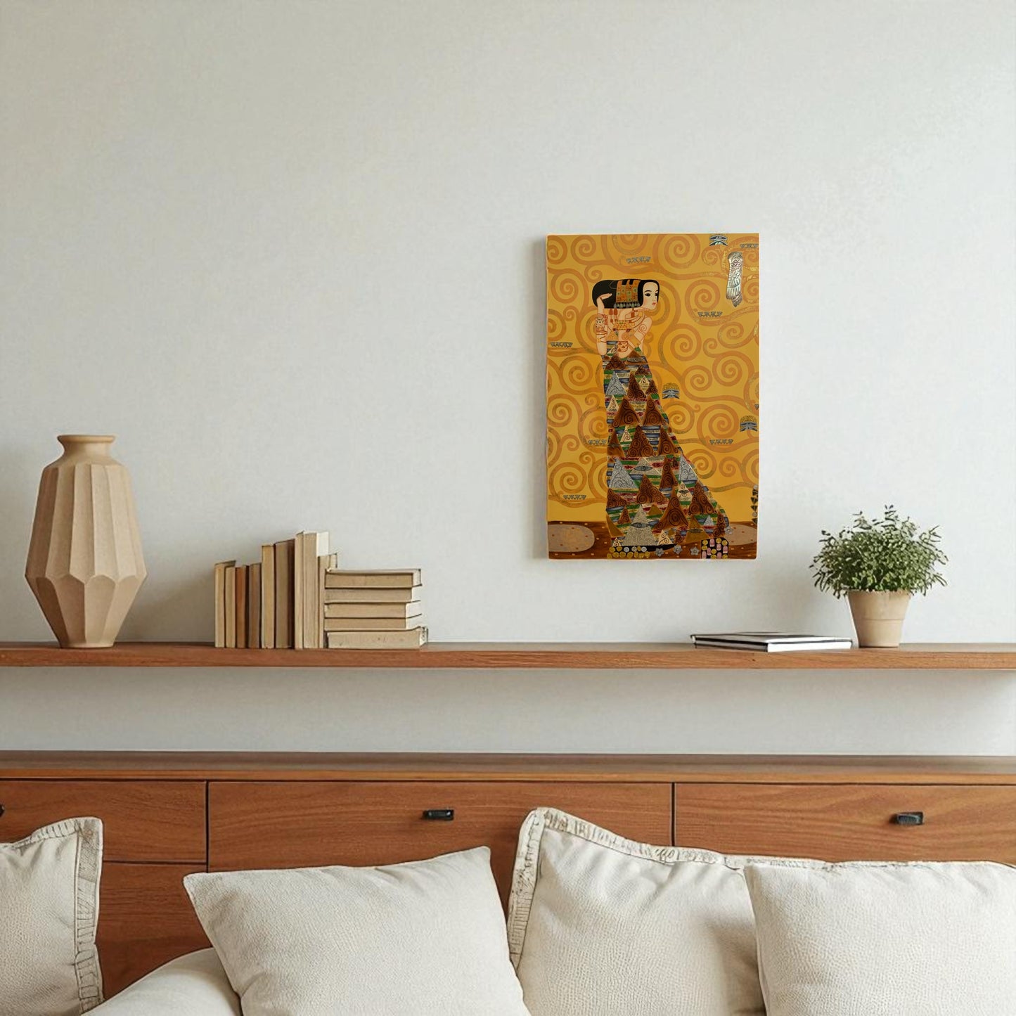 ベトナム ラッカーアート グスタフ クリムト「期待」複製漆絵画 30x45cm