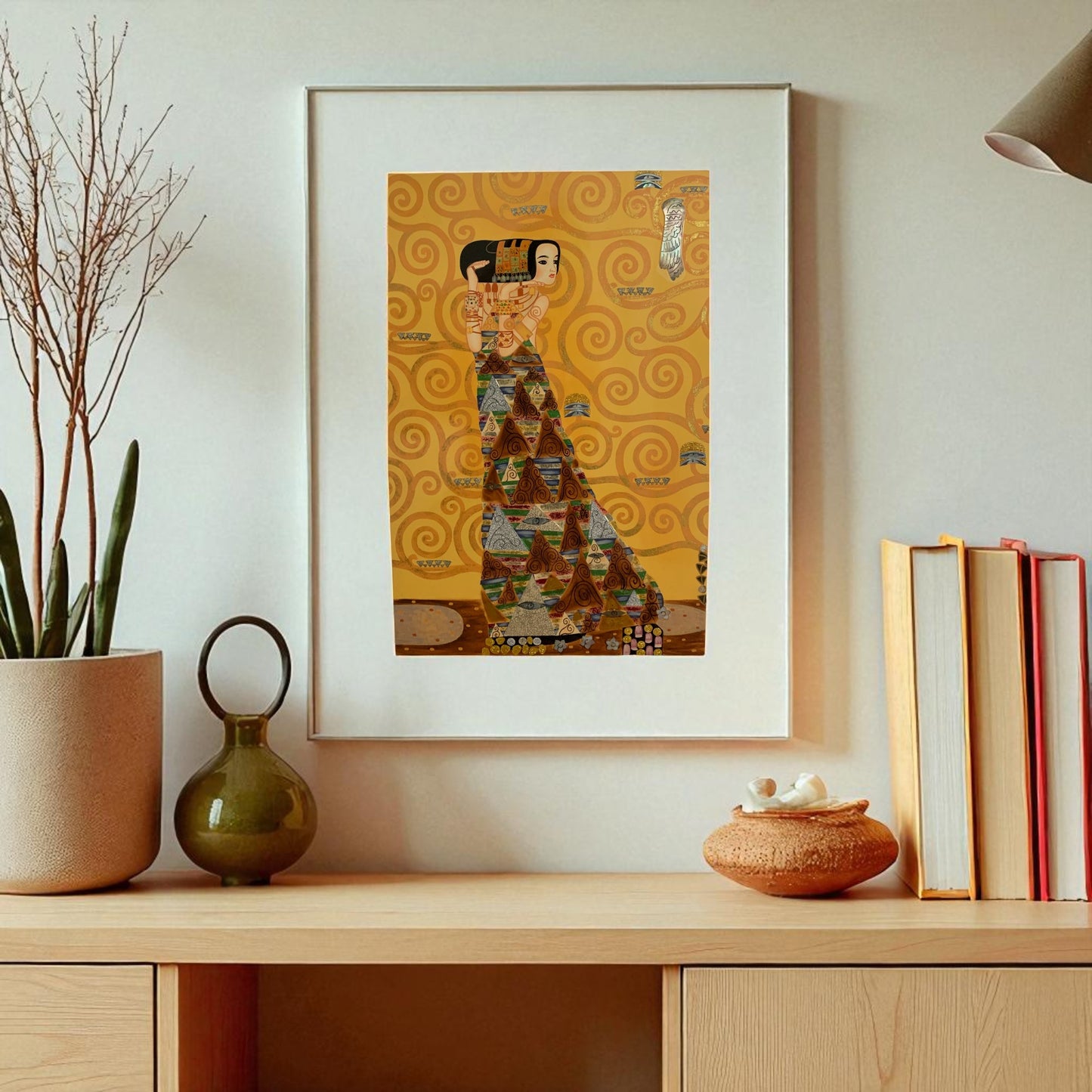 ベトナム ラッカーアート グスタフ クリムト「期待」複製漆絵画 30x45cm