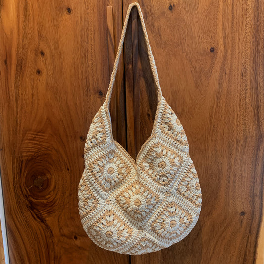 大人カジュアル コットン編み込みショルダー