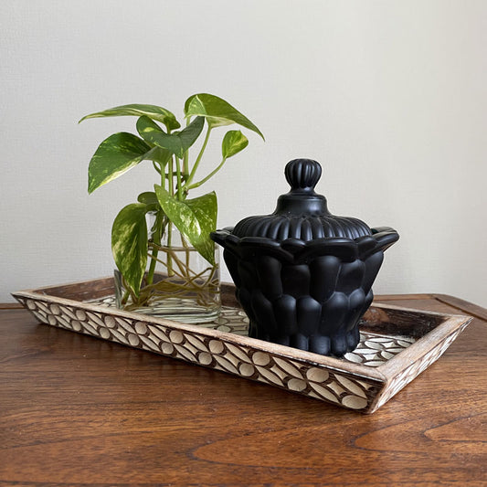 アジアン雑貨 ウッドカービング トレイ