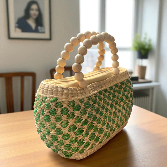 アジアン雑貨 シーグラス ハンドバッグ 2508-4