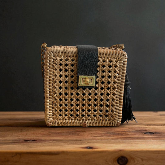 アタ製 レザー×チェーン バッグ|大人リゾート&パーティー 2508-3