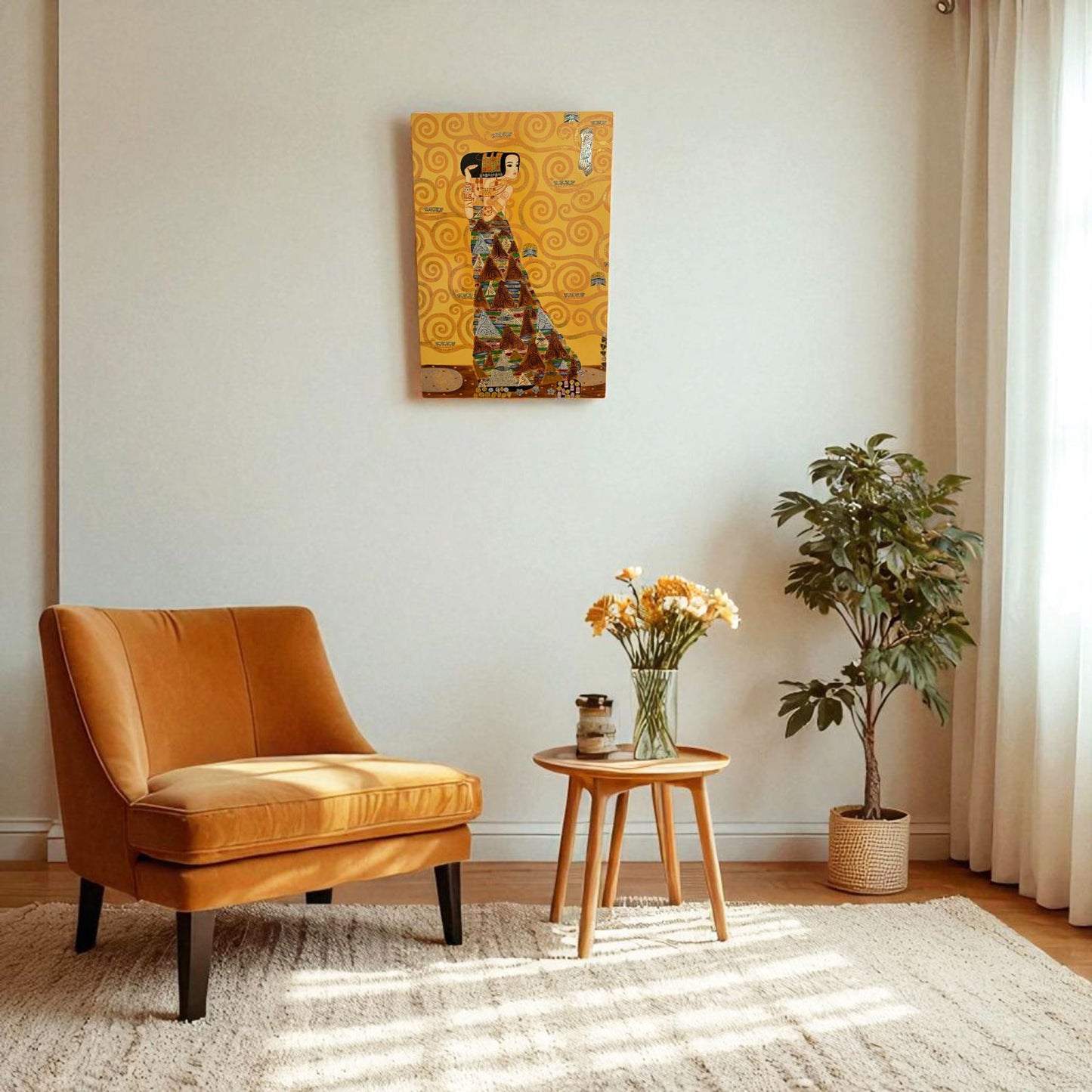 ベトナム ラッカーアート グスタフ クリムト「期待」複製漆絵画 30x45cm