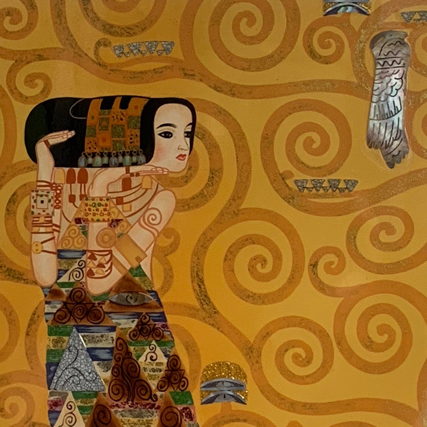 ベトナム ラッカーアート グスタフ クリムト「期待」複製漆絵画 30x45cm